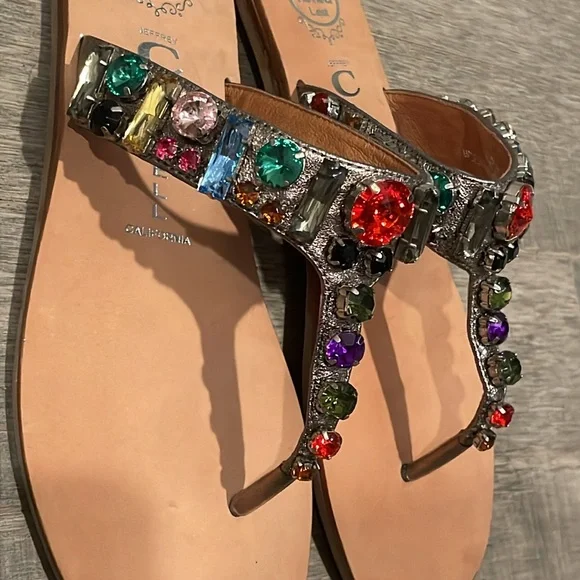 JEFFREY CAMPBELL Ibiza Naples Multicolor Jewel Embellished Sandals - Picture 3 of 16
